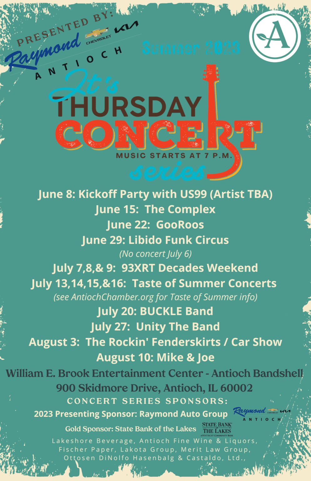 It’s Thursday Concert Series The Rockin’ Fenderskirts / Car Show