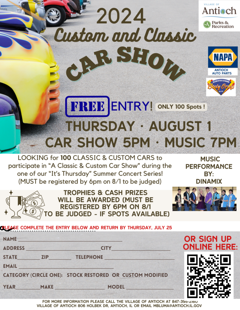 Custom and Classic Car Show @ William E. Brook Entertainment Center | Antioch | Illinois | United States
